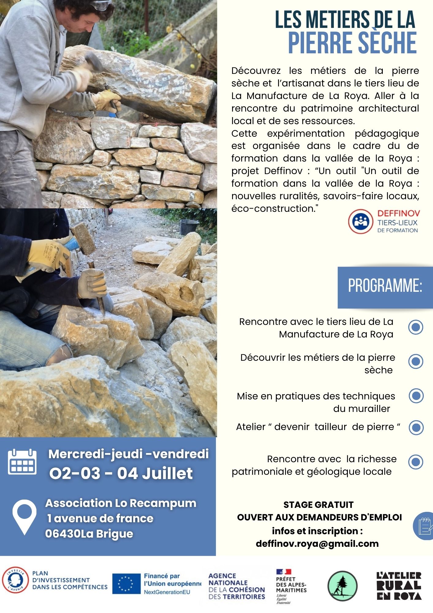atelier pierre sèche apprentissage écoconstruire vallée de la roya